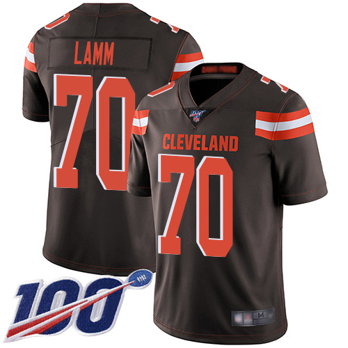 Cleveland Browns Kendall Lamm Men Brown Limited Jersey #70 NFL Football Home 100th Season Vapor Untouchable